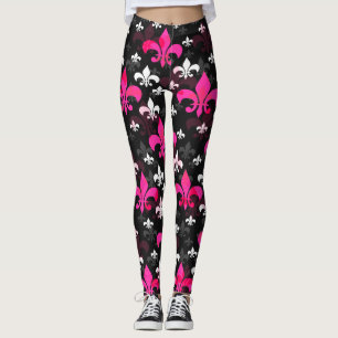 Pink White Lilie Leggings
