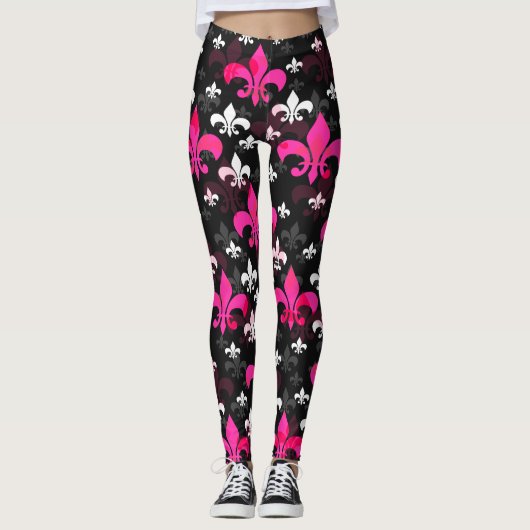 Pink White Lilie Leggings (Vorderseite)