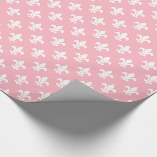 Pink White Lilie Pattern Geschenkpapier (Ecke)
