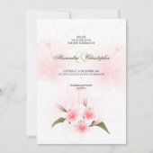 Pink & White Lilies Hochzeit speichern das Datum A Save The Date (Vorderseite)