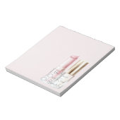 Pink White Lipstick Ivory Nail Polish Notizblock (Rotiert)
