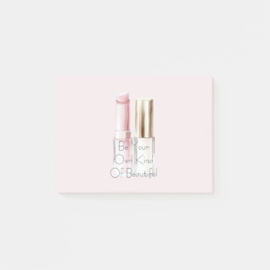 Pink White Lipstick Ivory Nail Polish Post-it Klebezettel (Vorderseite)