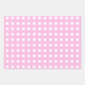 Pink White Matching Patterns Gingham Dots Strip Geschenkpapier Set (Vorderseite 3)