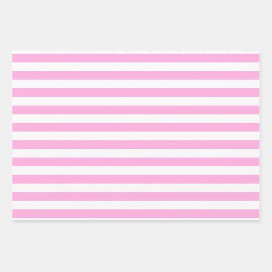 Pink White Matching Patterns Gingham Dots Strip Geschenkpapier Set (Vorderseite 2)