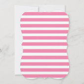 Pink & White Moderne Pink Bow Girl Babydusche Einladung (Rückseite)