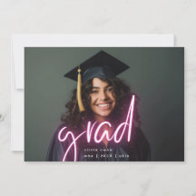 Pink White Neon Elegant Grad Graduate Zwei Foto