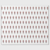 Pink White Nutcracker Weihnachten Geschenkpapier (Flach)