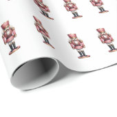 Pink White Nutcracker Weihnachten Geschenkpapier (Rolleneckpunkt)