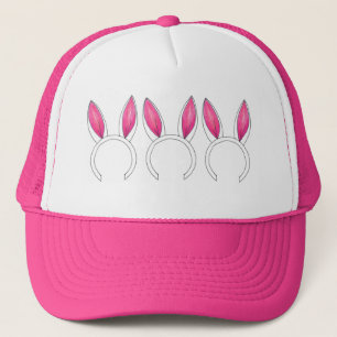 Pink White Oaster Kaninchenohren Babydusche Truckerkappe
