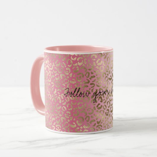 Pink White Ombre Leopard Print        Tasse (Vorderseite Links)