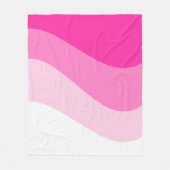 Pink White Ombre Wave Muster Fleecedecke (Vorderseite)