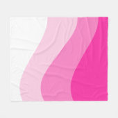 Pink White Ombre Wave Muster Fleecedecke (Vorderseite (Horizontal))