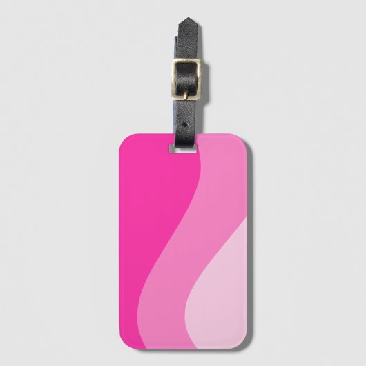 Pink White Ombre Wave Muster Gepäckanhänger (Vorderseite Vertikal)