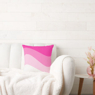 Pink White Ombre Wave Muster Kissen