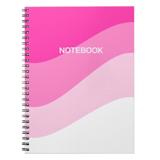 Pink White Ombre Wave Muster Notizblock (Vorderseite)