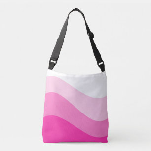 Pink White Ombre Wave Muster Tragetaschen Mit Langen Trägern