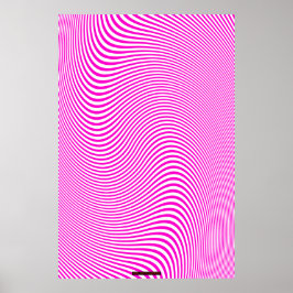 Pink & White Op Optische Illusion Wand Poster