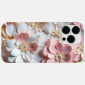 PINK & WHITE PAPIER 3-D SEHEN BLUME Case-Mate iPhone HÜLLE (Rückseite (Horizontal))