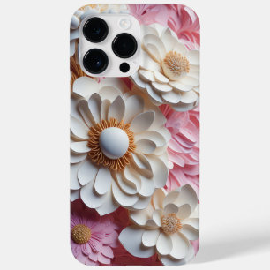 PINK & WHITE PAPIER 3-D SEHEN BLUME Case-Mate iPhone 14 PRO MAX HÜLLE