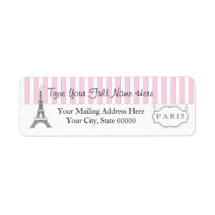 Pink White Paris Eiffel Tower Name