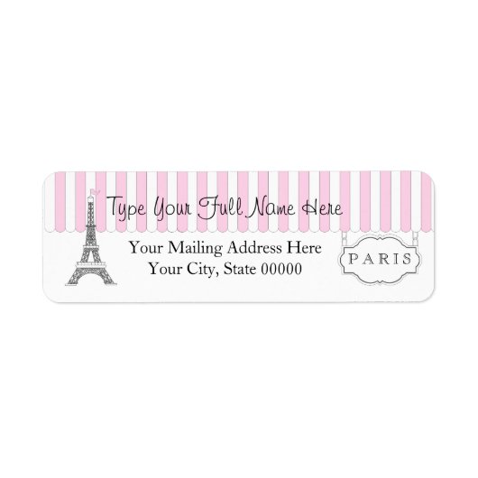 Pink | White Paris Eiffel Tower Name (Vorne)