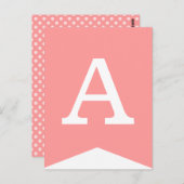 Pink & White Party Flag DIY Bunting Banner Postkarte (Vorne/Hinten)