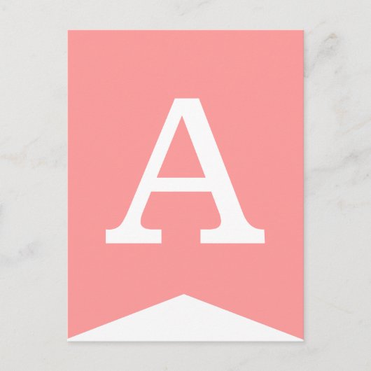 Pink & White Party Flag DIY Bunting Banner Postkarte (Vorderseite)