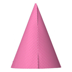 Pink-White Pastel Gingham-PAPER PARTY HATS Partyhütchen