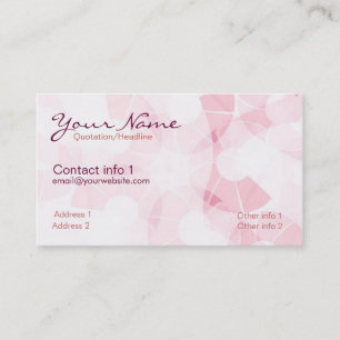 Pink White Pattern Business Card Visitenkarte
