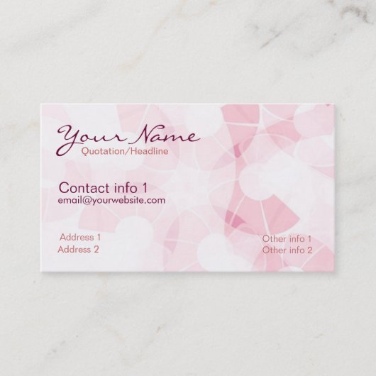 Pink White Pattern Business Card Visitenkarte (Vorderseite)