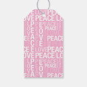 Pink White Peace Love Christmas Geschenkanhänger (Rückseite)