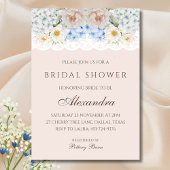 Pink White Peony Blue Hydrangea Brautparty Einladung