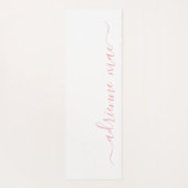 Pink & White Personalized Script Reversible Yogamatte (Rückseite)