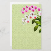 Pink White Phalaenopsis Orchid Blume Stationierung Briefpapier (Vorne/Hinten)