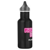 Pink White Pickleball Peeps Group mit Name Edelstahlflasche (Links)