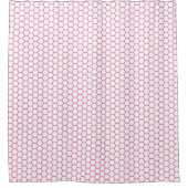 PINK WHITE PINK HEXAGON PATTERN SHOWER CURTAN DUSCHVORHANG (Vorderseite)