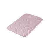 Pink White Plaid Checker Seamless Pattern Badematte (Schrägansicht)