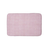 Pink White Plaid Checker Seamless Pattern Badematte (Vorderseite)