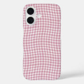 Pink White Plaid Checker Seamless Pattern Case-Mate iPhone Hülle (Rückseite)