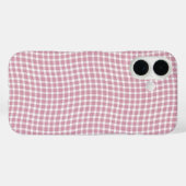 Pink White Plaid Checker Seamless Pattern Case-Mate iPhone Hülle (Rückseite (Horizontal))