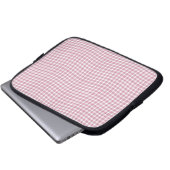 Pink White Plaid Checker Seamless Pattern Laptopschutzhülle (Vorne Knopf)