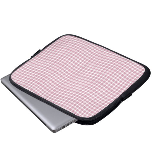 Pink White Plaid Checker Seamless Pattern Laptopschutzhülle (Vorne Knopf)