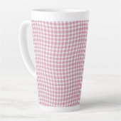 Pink White Plaid Checker Seamless Pattern Milchtasse (Linke Ecke)