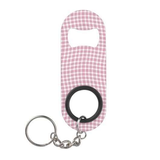 Pink White Plaid Checker Seamless Pattern Mini Flaschenöffner (Vorderseite)