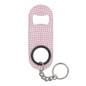 Pink White Plaid Checker Seamless Pattern Mini Flaschenöffner (Rückseite)