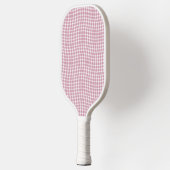 Pink White Plaid Checker Seamless Pattern Pickleball Schläger (Links)