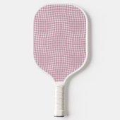 Pink White Plaid Checker Seamless Pattern Pickleball Schläger (Rückseite)