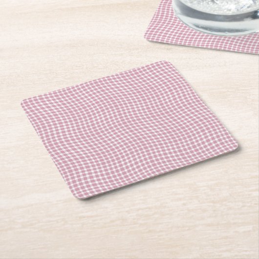 Pink White Plaid Checker Seamless Pattern Rechteckiger Pappuntersetzer (angewinkelt)