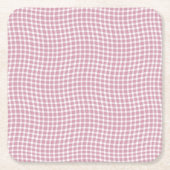 Pink White Plaid Checker Seamless Pattern Rechteckiger Pappuntersetzer (Vorderseite)