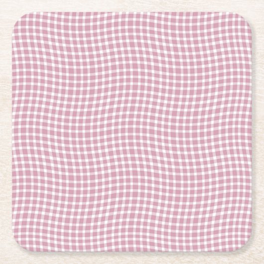 Pink White Plaid Checker Seamless Pattern Rechteckiger Pappuntersetzer (Vorderseite)